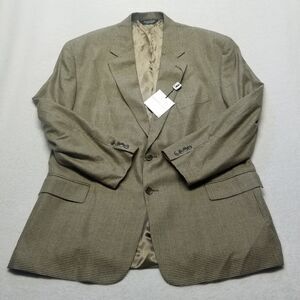 Evan-Picone 48R Sport Coat Silk Wool 2 Button Jacket Houndstooth Brown NEW